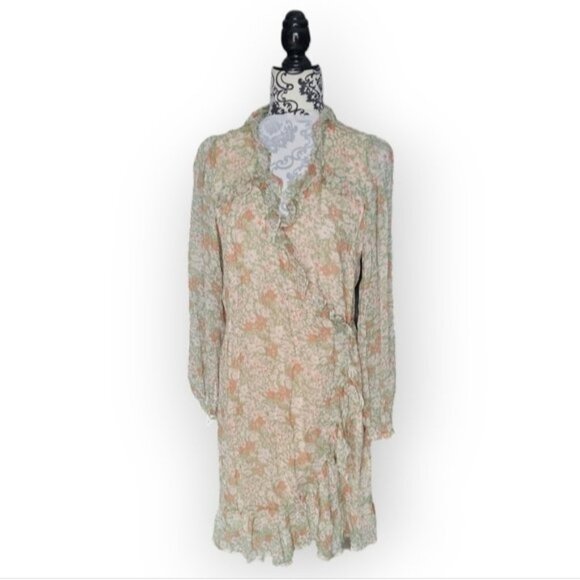 Esqualo Floral Ruffle Wrap Dress NWT Sz 6 - Picture 1 of 10